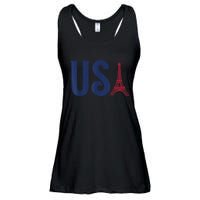 Usa Eiffel Tower Team Souvenir 2024 France Paris Holiday Ladies Essential Flowy Tank