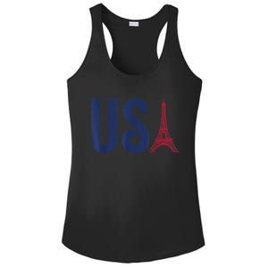 Usa Eiffel Tower Team Souvenir 2024 France Paris Holiday Ladies PosiCharge Competitor Racerback Tank