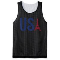 Usa Eiffel Tower Team Souvenir 2024 France Paris Holiday Mesh Reversible Basketball Jersey Tank