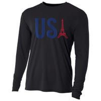 Usa Eiffel Tower Team Souvenir 2024 France Paris Holiday Cooling Performance Long Sleeve Crew