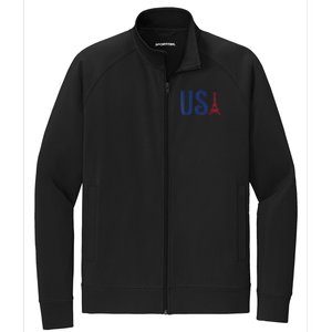 Usa Eiffel Tower Team Souvenir 2024 France Paris Holiday Stretch Full-Zip Cadet Jacket