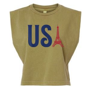 Usa Eiffel Tower Team Souvenir 2024 France Paris Holiday Garment-Dyed Women's Muscle Tee