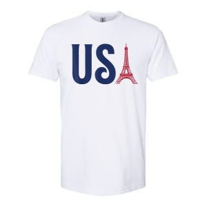 Usa Eiffel Tower Team Souvenir 2024 France Paris Holiday Softstyle CVC T-Shirt