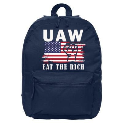 Uaw Eat The Rich American Flag 16 in Basic Backpack