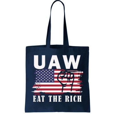 Uaw Eat The Rich American Flag Tote Bag