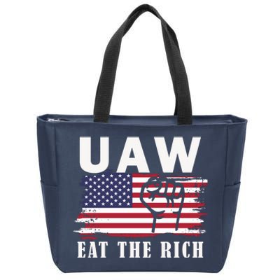 Uaw Eat The Rich American Flag Zip Tote Bag