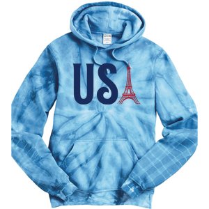 Usa Eiffel Tower Team Souvenir 2024 France Paris Holiday Tie Dye Hoodie