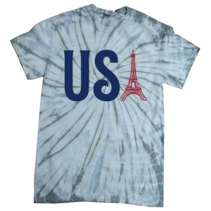 Usa Eiffel Tower Team Souvenir 2024 France Paris Holiday Tie-Dye T-Shirt