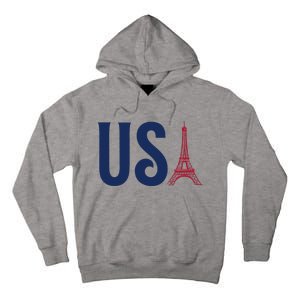 Usa Eiffel Tower Team Souvenir 2024 France Paris Holiday Tall Hoodie