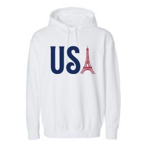 Usa Eiffel Tower Team Souvenir 2024 France Paris Holiday Garment-Dyed Fleece Hoodie