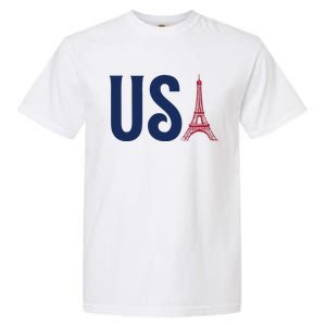 Usa Eiffel Tower Team Souvenir 2024 France Paris Holiday Garment-Dyed Heavyweight T-Shirt