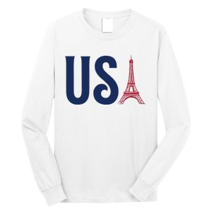 Usa Eiffel Tower Team Souvenir 2024 France Paris Holiday Long Sleeve Shirt