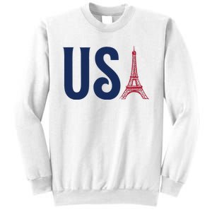 Usa Eiffel Tower Team Souvenir 2024 France Paris Holiday Sweatshirt