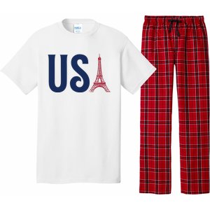 Usa Eiffel Tower Team Souvenir 2024 France Paris Holiday Pajama Set