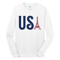 Usa Eiffel Tower Team Souvenir 2024 France Paris Holiday Tall Long Sleeve T-Shirt