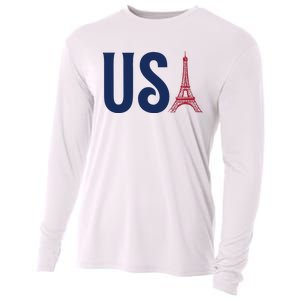 Usa Eiffel Tower Team Souvenir 2024 France Paris Holiday Cooling Performance Long Sleeve Crew