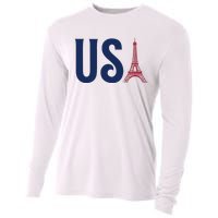 Usa Eiffel Tower Team Souvenir 2024 France Paris Holiday Cooling Performance Long Sleeve Crew