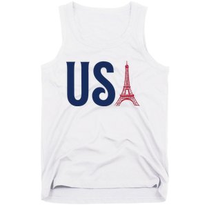 Usa Eiffel Tower Team Souvenir 2024 France Paris Holiday Tank Top