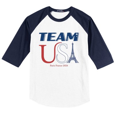 Usa Eiffel Tower Usa 2024 Baseball Sleeve Shirt