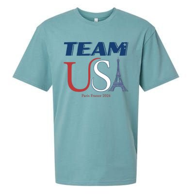 Usa Eiffel Tower Usa 2024 Sueded Cloud Jersey T-Shirt