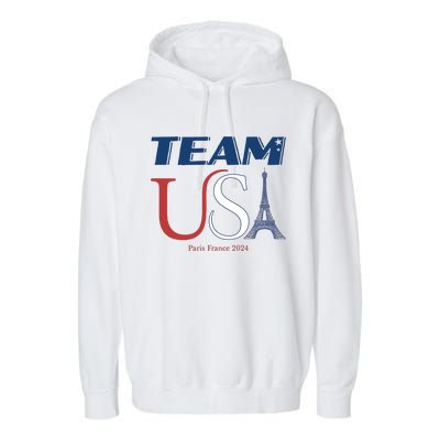 Usa Eiffel Tower Usa 2024 Garment-Dyed Fleece Hoodie