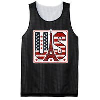 Usa Eiffel Tower 2024 Summer Sports Patriotic Supporter Mesh Reversible Basketball Jersey Tank