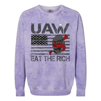 Uaw Eat The Rich Colorblast Crewneck Sweatshirt