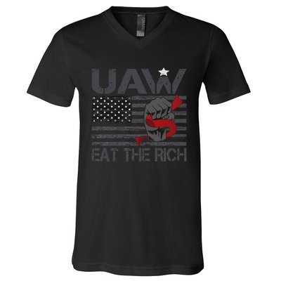 Uaw Eat The Rich V-Neck T-Shirt