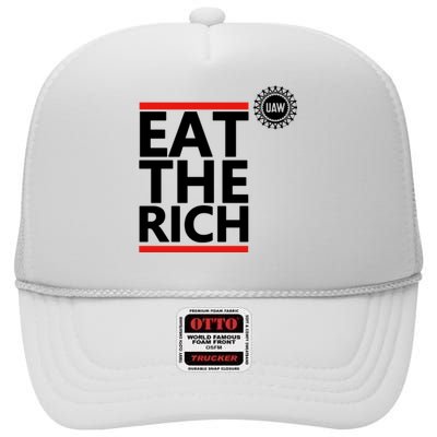 Uaw Eat The Rich High Crown Mesh Back Trucker Hat