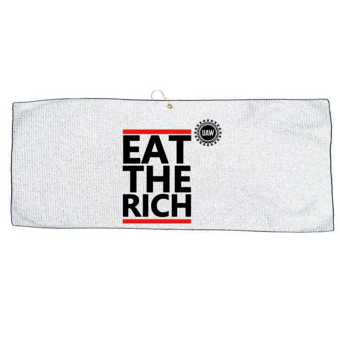 Uaw Eat The Rich Large Microfiber Waffle Golf Towel