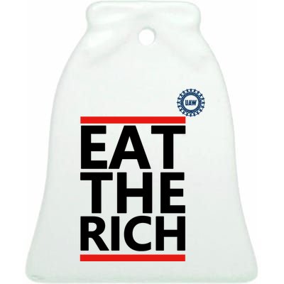 Uaw Eat The Rich Ceramic Bell Ornament