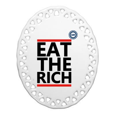 Uaw Eat The Rich Ceramic Oval Ornament