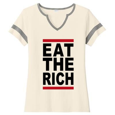 Uaw Eat The Rich Ladies Halftime Notch Neck Tee