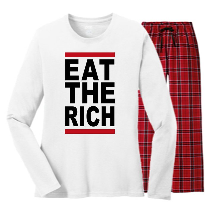 Uaw Eat The Rich Women's Long Sleeve Flannel Pajama Set 