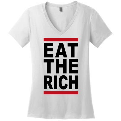 Uaw Eat The Rich Women's V-Neck T-Shirt