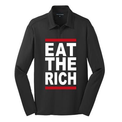 Uaw Eat The Rich Silk Touch Performance Long Sleeve Polo