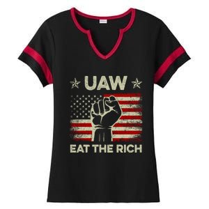 Uaw Eat The Rich Ladies Halftime Notch Neck Tee