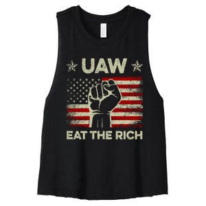 Uaw Eat The Rich Women's Racerback Cropped Tank