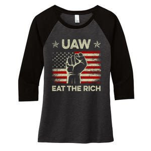 Uaw Eat The Rich Women's Tri-Blend 3/4-Sleeve Raglan Shirt