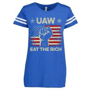 Uaw Eat The Rich Enza Ladies Jersey Football T-Shirt