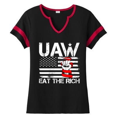 Uaw Eat The Rich Ladies Halftime Notch Neck Tee