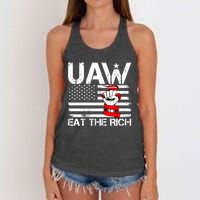 Uaw Eat The Rich Women's Knotted Racerback Tank