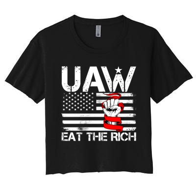 Uaw Eat The Rich Women's Crop Top Tee