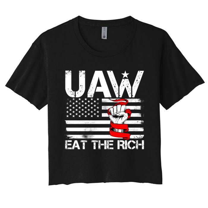 Uaw Eat The Rich Women's Crop Top Tee