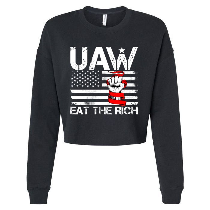 Uaw Eat The Rich Cropped Pullover Crew