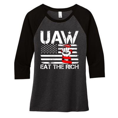 Uaw Eat The Rich Women's Tri-Blend 3/4-Sleeve Raglan Shirt