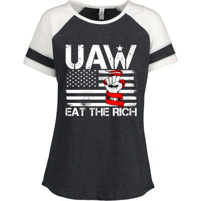 Uaw Eat The Rich Enza Ladies Jersey Colorblock Tee