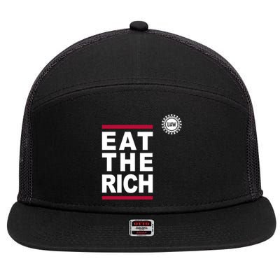 Uaw Eat The Rich 7 Panel Mesh Trucker Snapback Hat