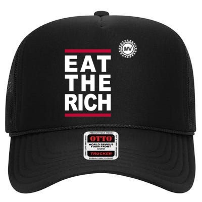 Uaw Eat The Rich High Crown Mesh Back Trucker Hat