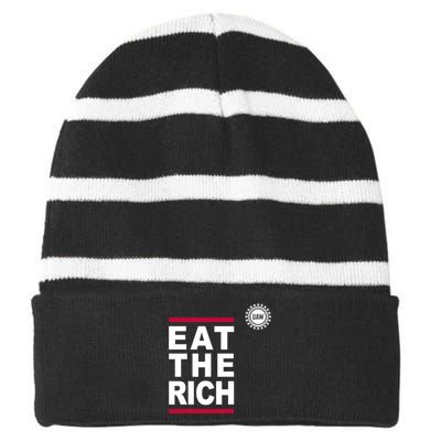 Uaw Eat The Rich Striped Beanie with Solid Band